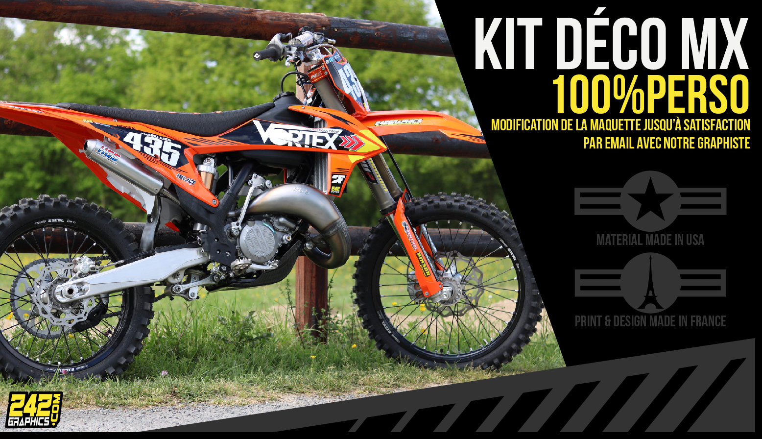 Kit déco pitbike motocross 100% perso